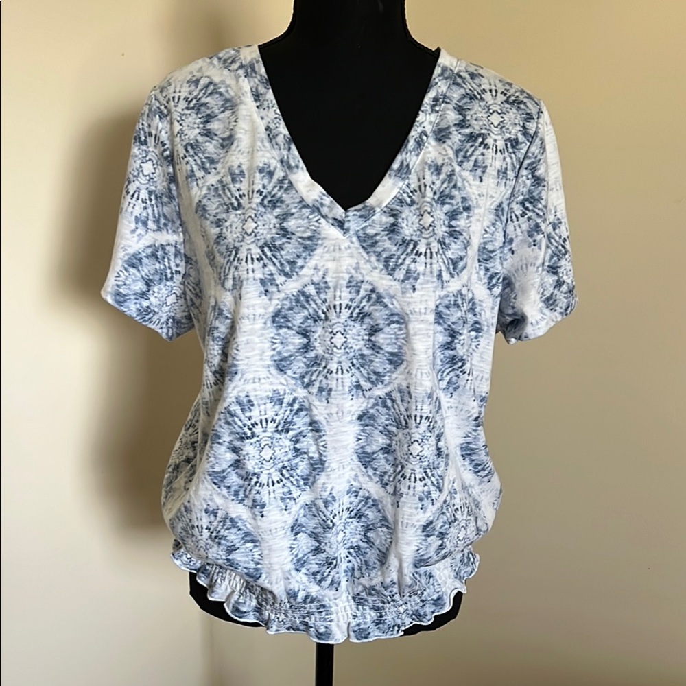 Falls Creek Blue and White Short Sleeve Tee